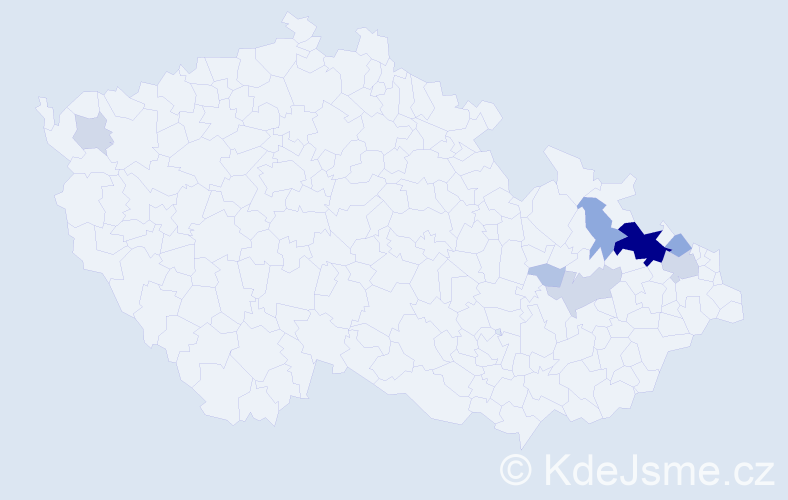 Příjmení: 'Granzerová', počet výskytů 27 v celé ČR