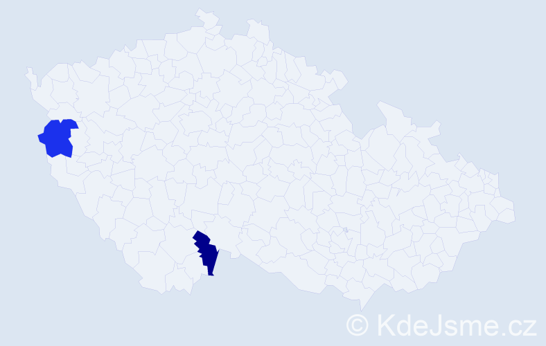 Příjmení: 'Dallingerová', počet výskytů 2 v celé ČR