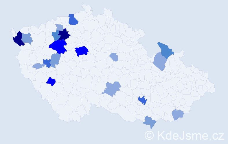 Příjmení: 'Bechynská', počet výskytů 59 v celé ČR