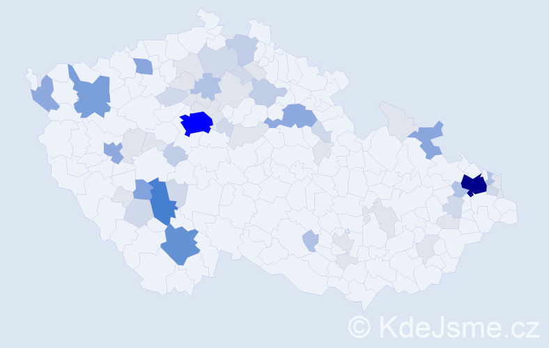 Příjmení: 'Sulek', počet výskytů 195 v celé ČR