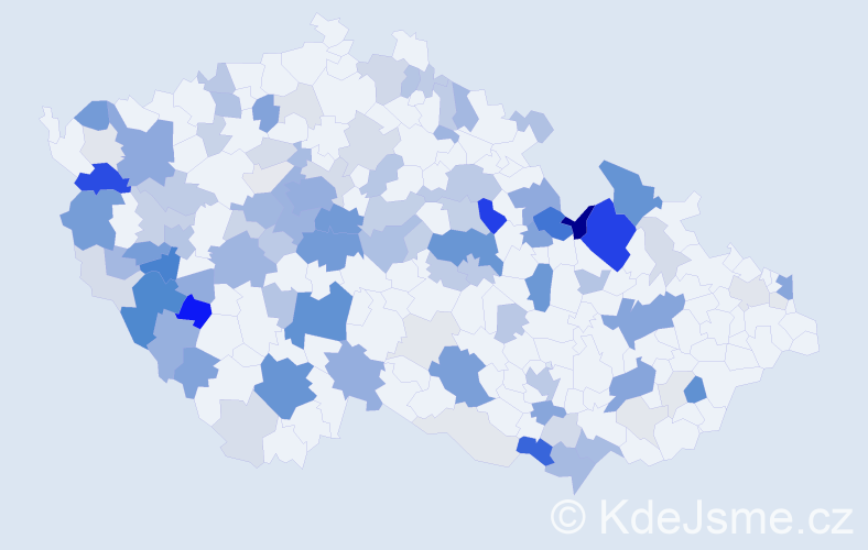 Příjmení: 'Mikuláš', počet výskytů 383 v celé ČR