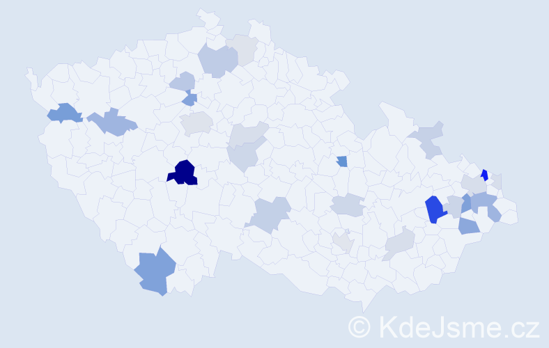 Příjmení: 'Raček', počet výskytů 62 v celé ČR