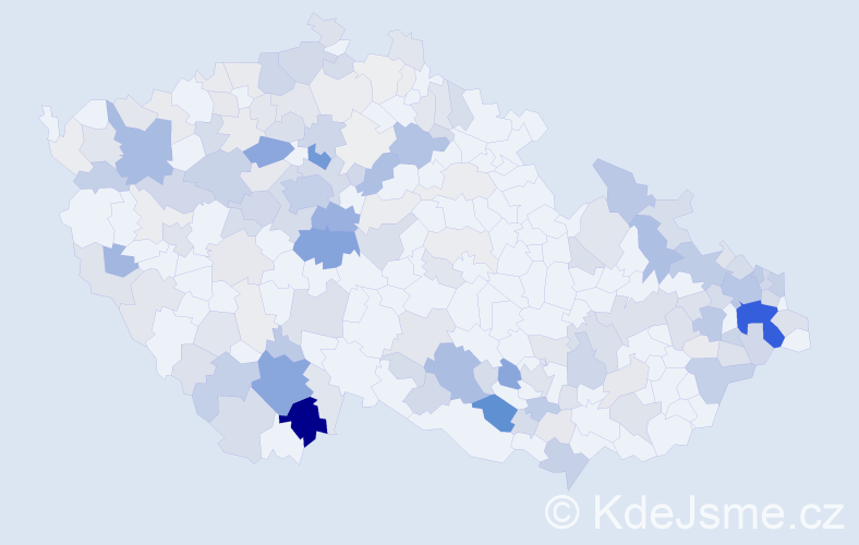 Příjmení: 'Mikolášová', počet výskytů 626 v celé ČR