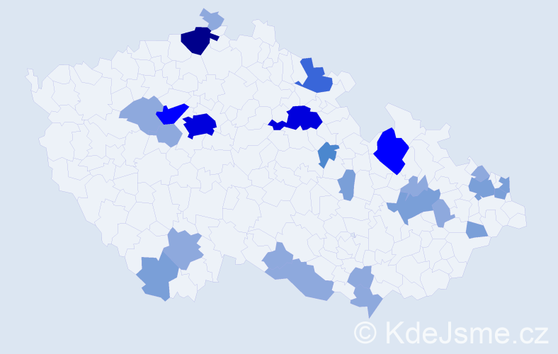 Příjmení: 'Stolárová', počet výskytů 61 v celé ČR
