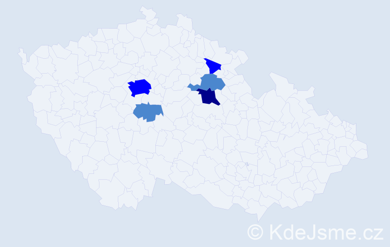 Příjmení: 'Pojda', počet výskytů 9 v celé ČR