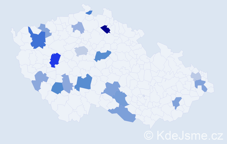 Příjmení: 'Andel', počet výskytů 41 v celé ČR