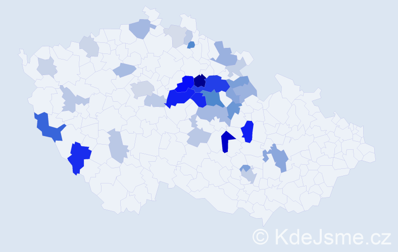 Příjmení: 'Bendáková', počet výskytů 91 v celé ČR