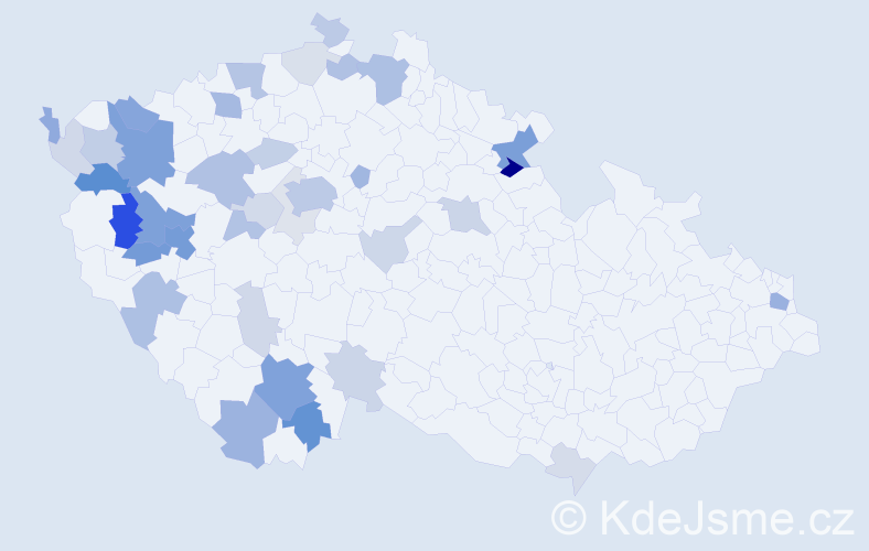 Příjmení: 'Hackerová', počet výskytů 108 v celé ČR