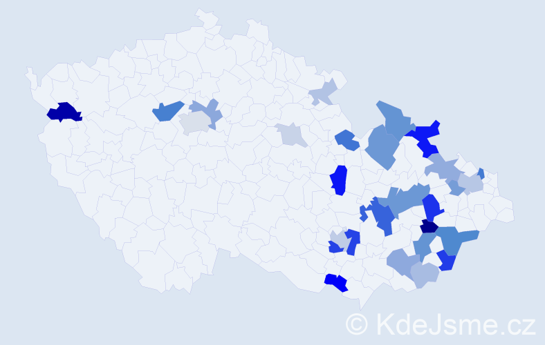 Příjmení: 'Macenauerová', počet výskytů 78 v celé ČR