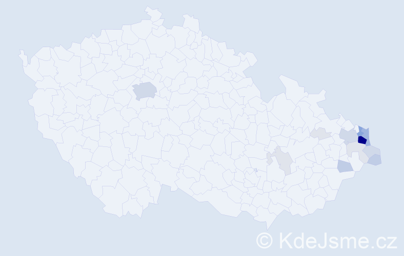 Příjmení: 'Labudková', počet výskytů 63 v celé ČR