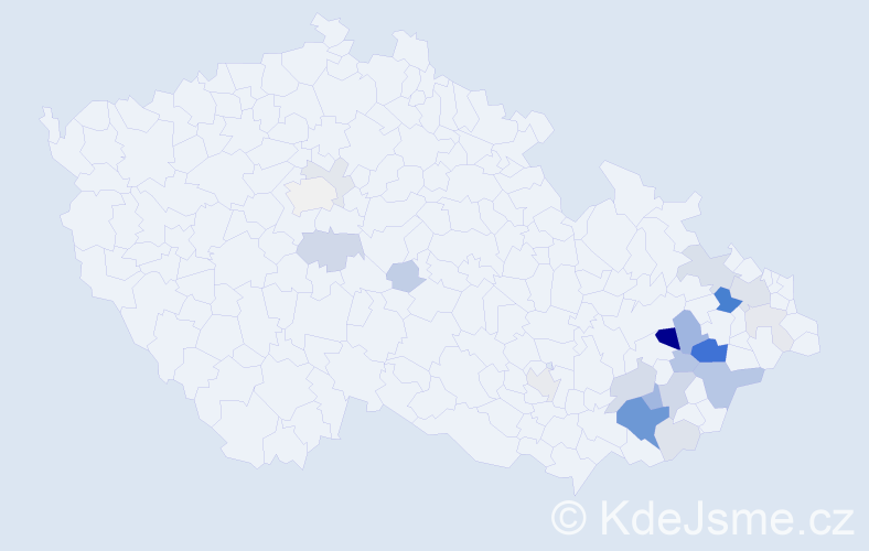 Příjmení: 'Libosvár', počet výskytů 72 v celé ČR