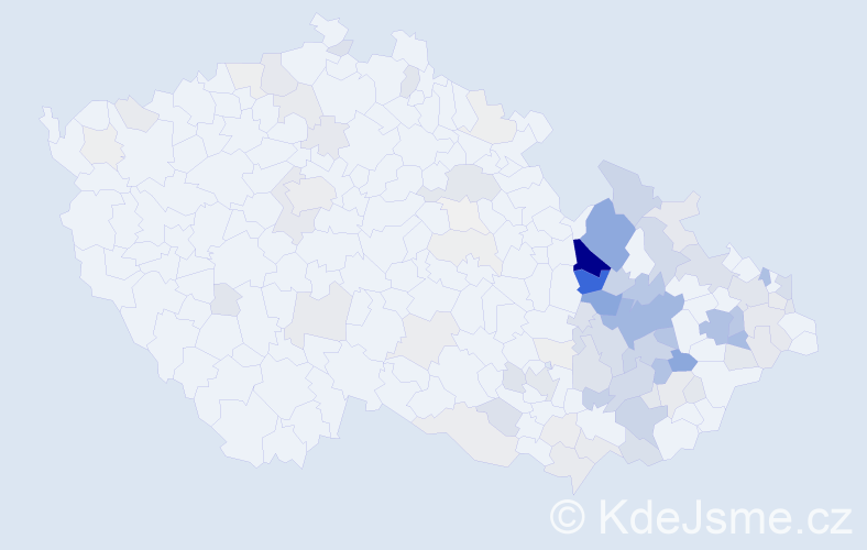 Příjmení: 'Balcárek', počet výskytů 441 v celé ČR