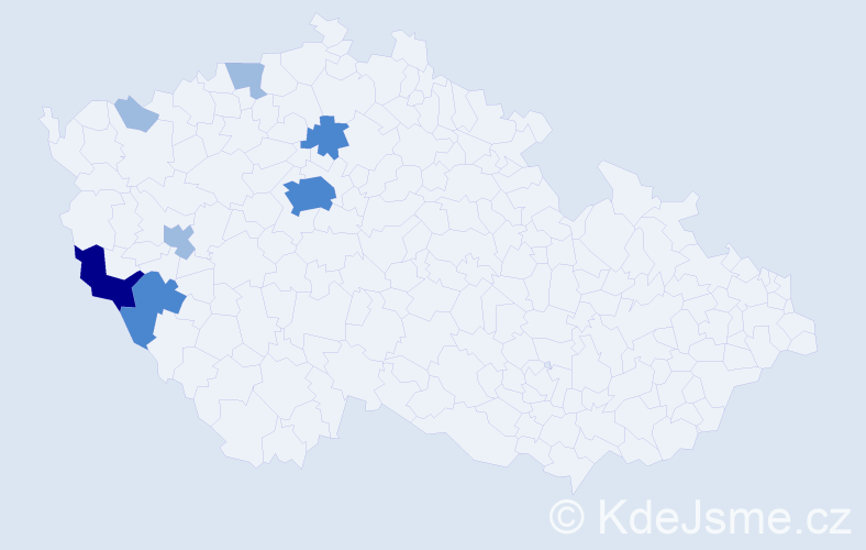 Příjmení: 'Basakin', počet výskytů 13 v celé ČR