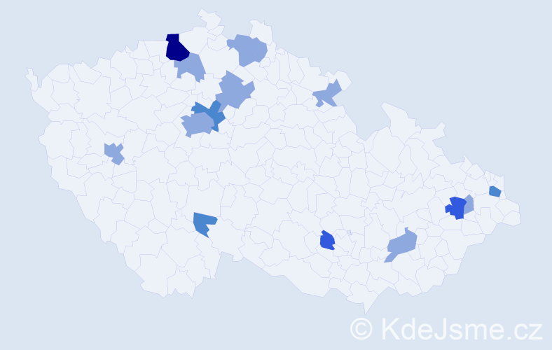 Příjmení: 'Cruz', počet výskytů 26 v celé ČR