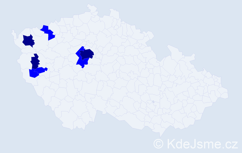 Příjmení: 'Hösl', počet výskytů 10 v celé ČR