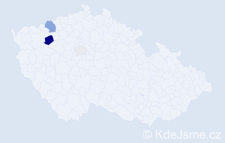 Příjmení: 'Hájevský', počet výskytů 8 v celé ČR