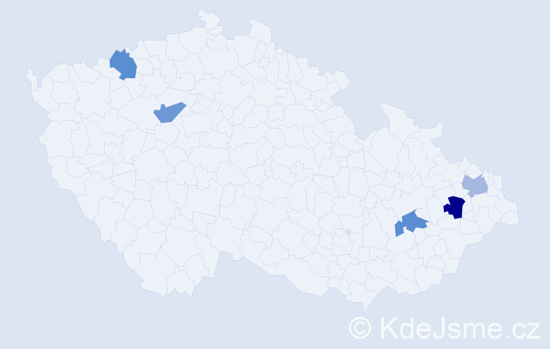 Příjmení: 'Dávidíková', počet výskytů 11 v celé ČR