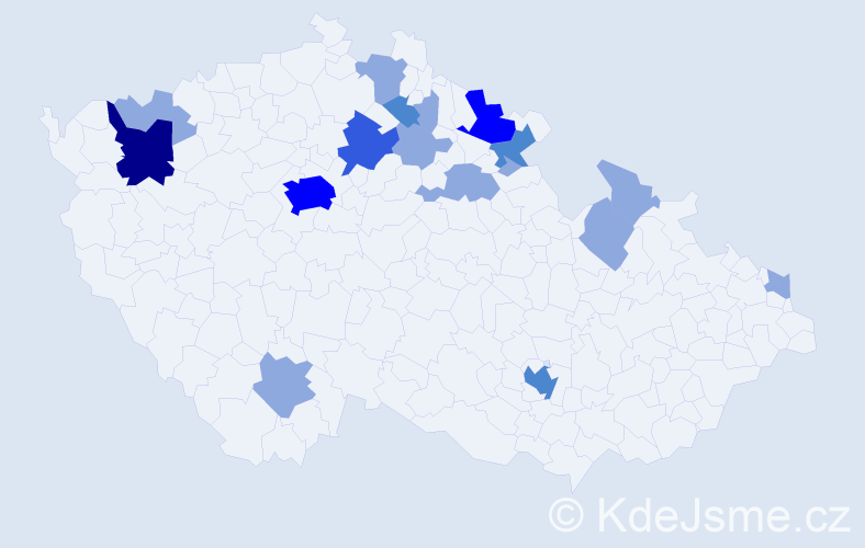 Příjmení: 'Kriegel', počet výskytů 34 v celé ČR