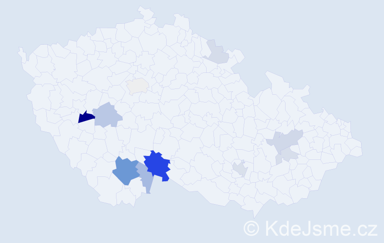 Příjmení: 'Krieg', počet výskytů 32 v celé ČR