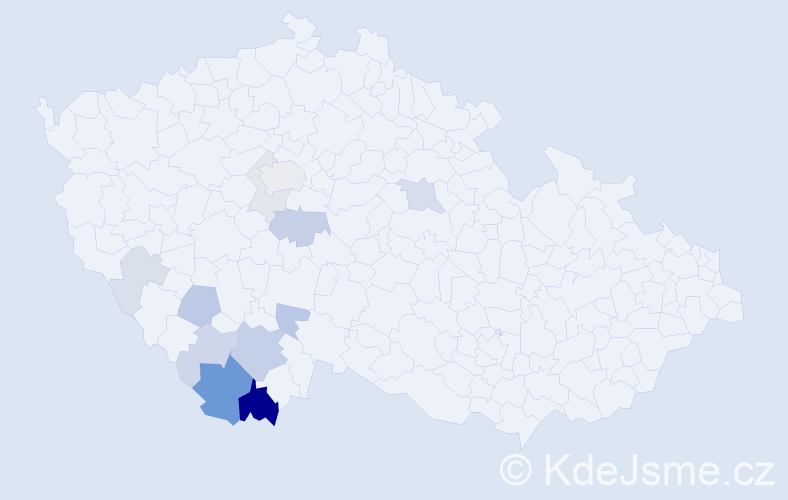 Příjmení: 'Plzová', počet výskytů 31 v celé ČR