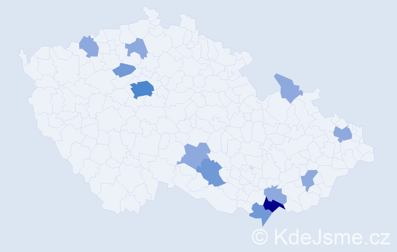 Příjmení: 'Barszczová', počet výskytů 22 v celé ČR