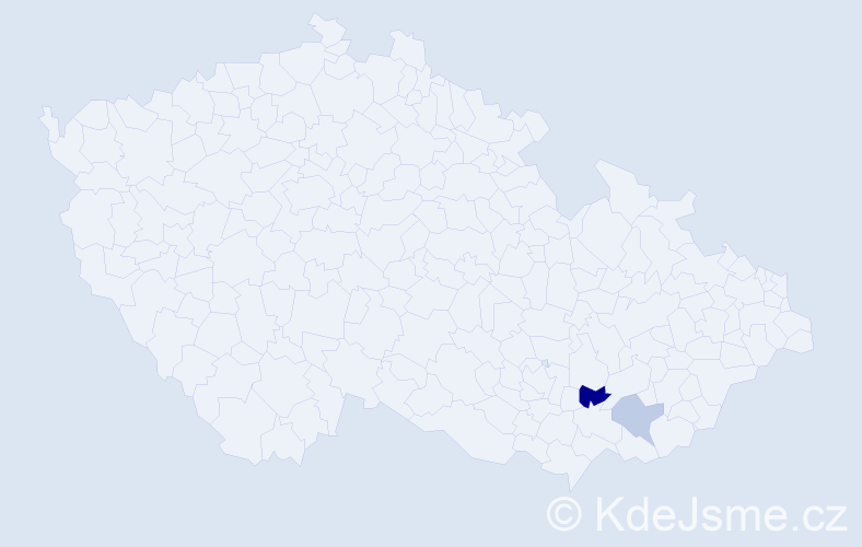 Příjmení: 'Pištoľová', počet výskytů 3 v celé ČR