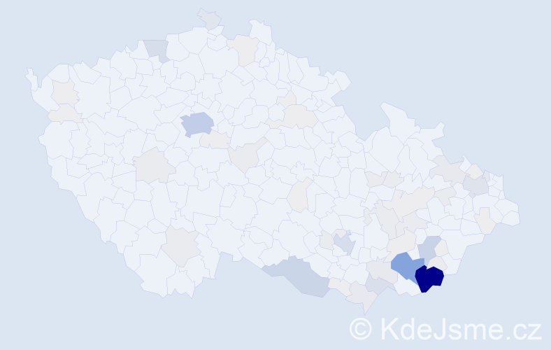 Příjmení: 'Kadlčková', počet výskytů 341 v celé ČR