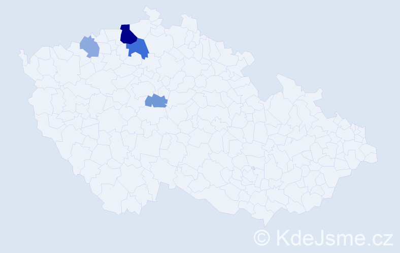 Příjmení: 'Ponrt', počet výskytů 18 v celé ČR