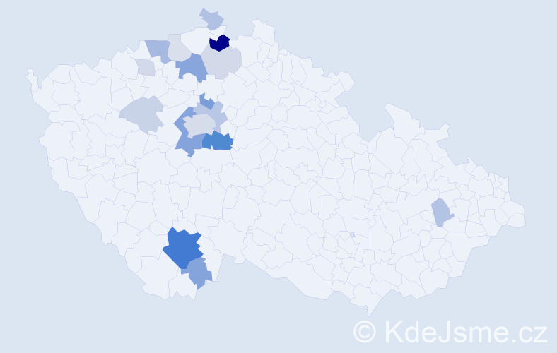 Příjmení: 'Chrdle', počet výskytů 56 v celé ČR