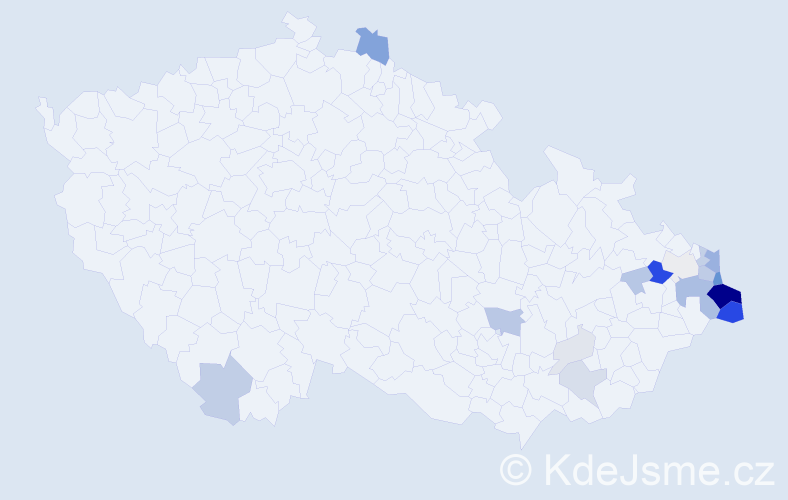 Příjmení: 'Madziová', počet výskytů 78 v celé ČR