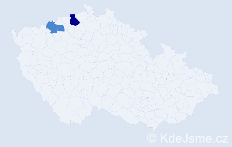 Příjmení: 'Naiden', počet výskytů 5 v celé ČR