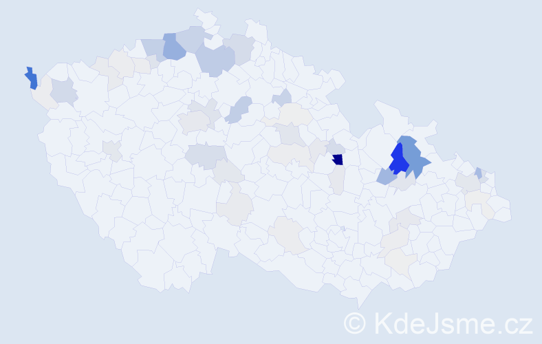 Příjmení: 'Turták', počet výskytů 222 v celé ČR