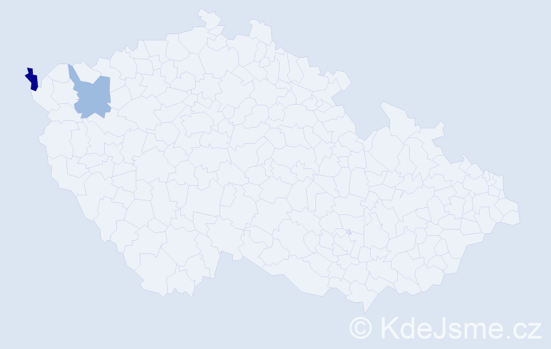 Příjmení: 'Utikal', počet výskytů 5 v celé ČR