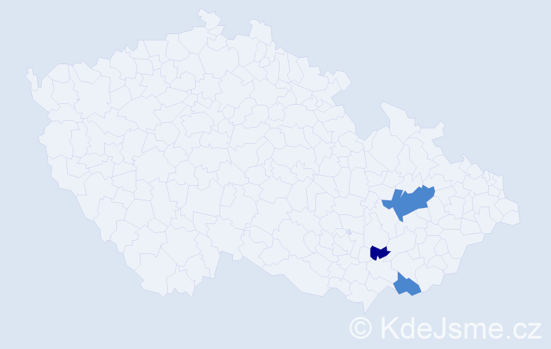 Příjmení: 'Tirayová', počet výskytů 5 v celé ČR