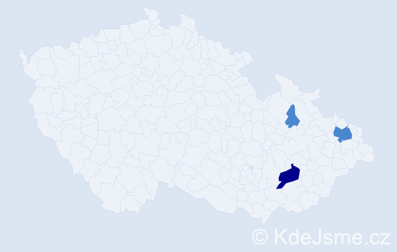 Příjmení: 'Kaliňáková', počet výskytů 5 v celé ČR