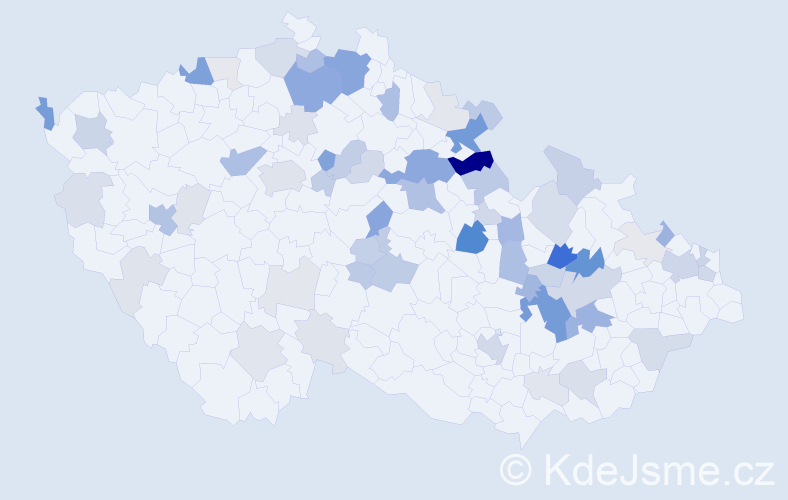 Příjmení: 'Kleiner', počet výskytů 222 v celé ČR