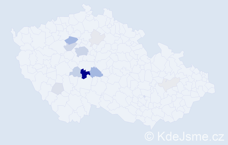 Příjmení: 'Bořkovec', počet výskytů 44 v celé ČR