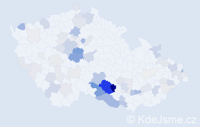 Příjmení: 'Vejmelková', počet výskytů 267 v celé ČR