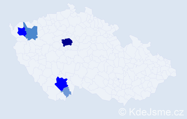 Příjmení: 'Manoch', počet výskytů 19 v celé ČR