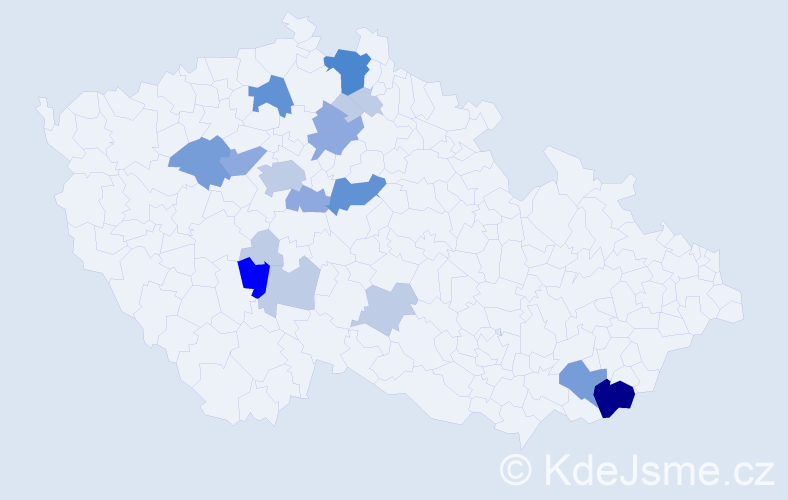 Příjmení: 'Smrtka', počet výskytů 49 v celé ČR