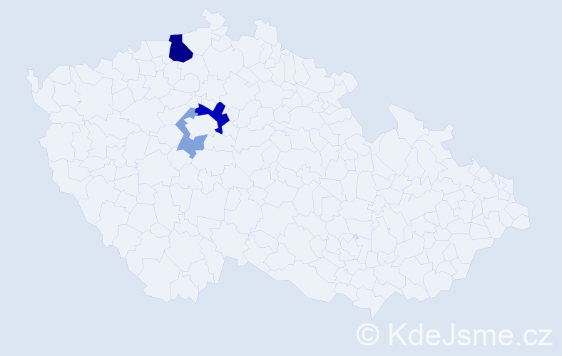 Příjmení: 'Lad', počet výskytů 8 v celé ČR