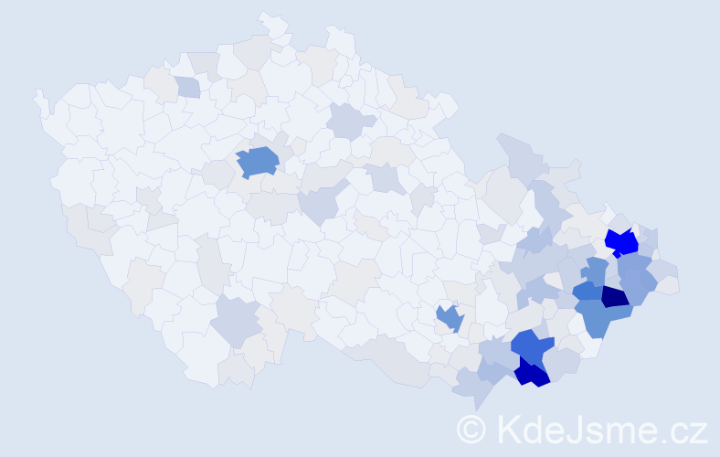 Příjmení: 'Pavlicová', počet výskytů 758 v celé ČR