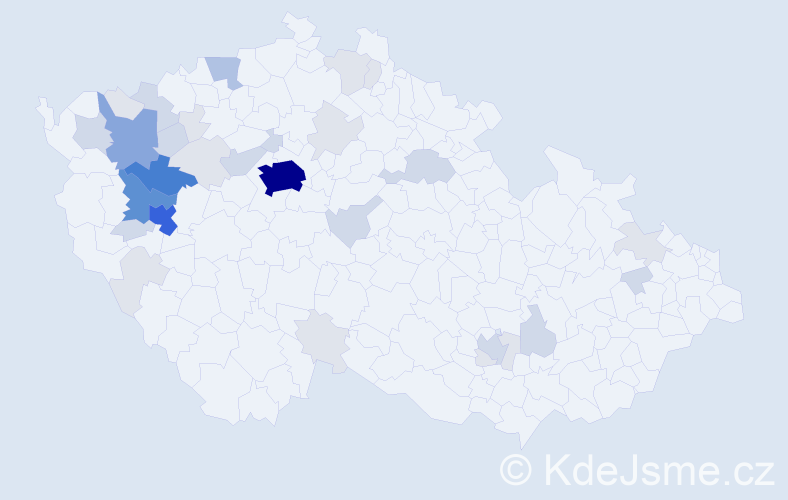 Příjmení: 'Šimlová', počet výskytů 121 v celé ČR