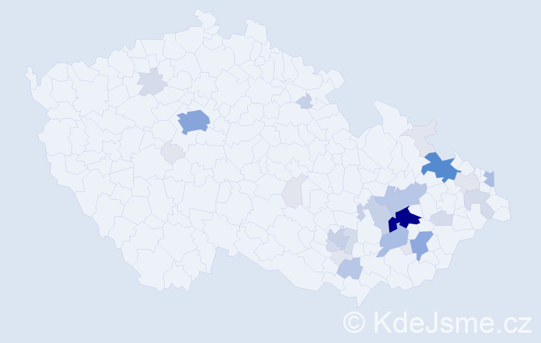 Příjmení: 'Krybus', počet výskytů 107 v celé ČR