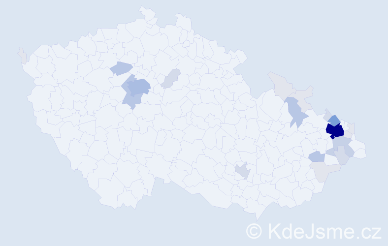 Příjmení: 'Kubenka', počet výskytů 86 v celé ČR