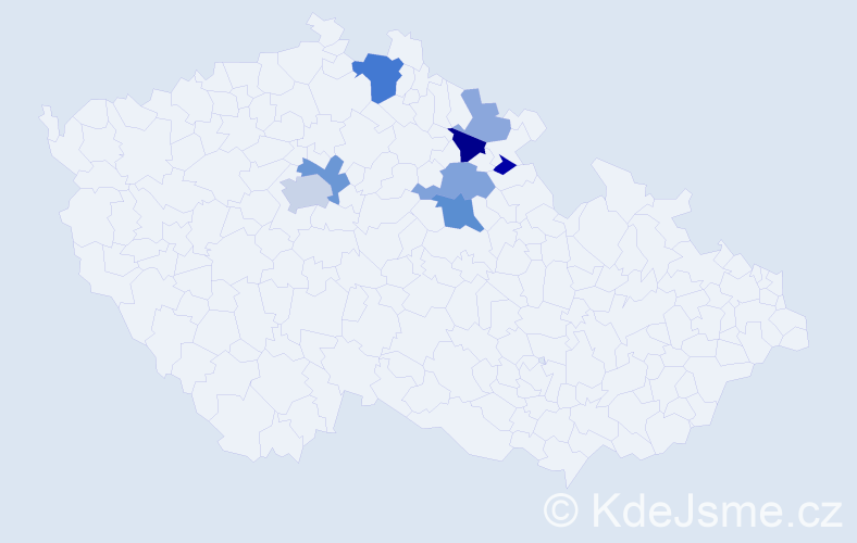Příjmení: 'Patzáková', počet výskytů 19 v celé ČR