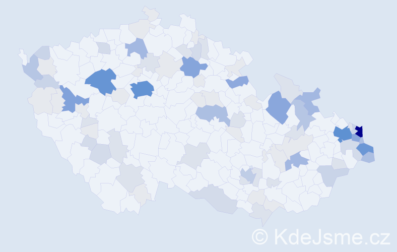 Příjmení: 'Toráč', počet výskytů 334 v celé ČR