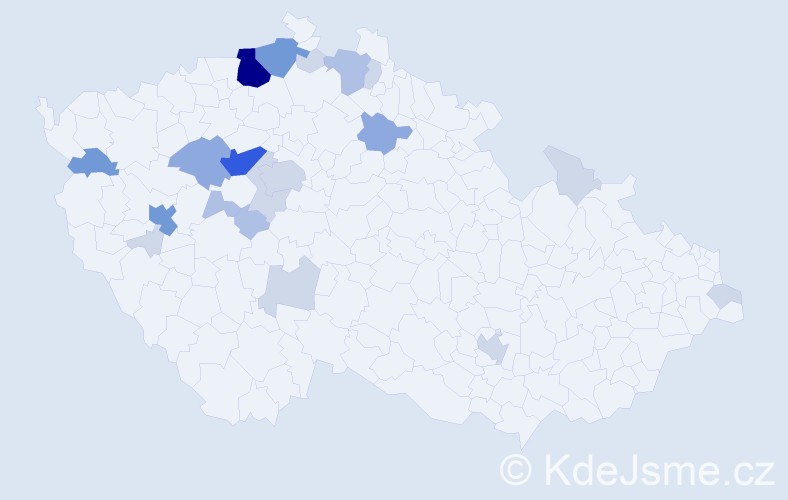 Příjmení: 'Eberle', počet výskytů 60 v celé ČR