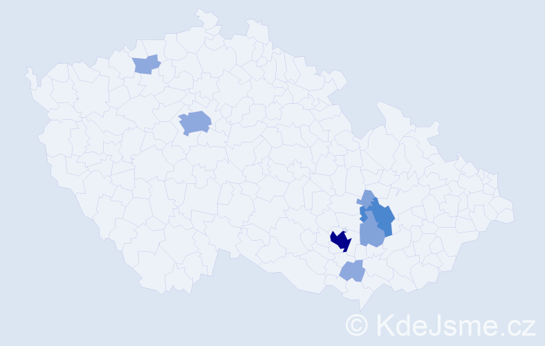 Příjmení: 'Korkeš', počet výskytů 20 v celé ČR