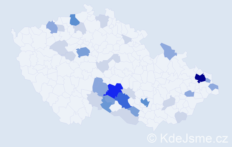 Příjmení: 'Netoličková', počet výskytů 90 v celé ČR